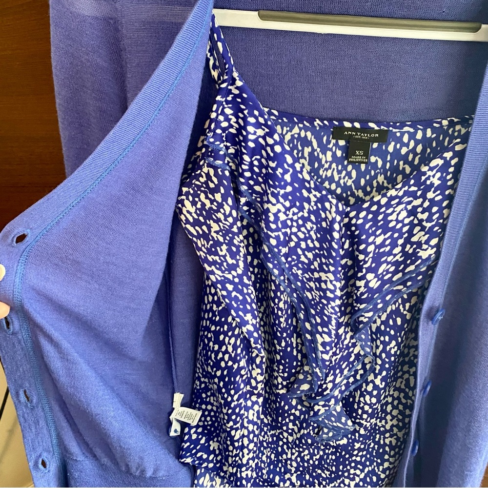 Ann Taylor/Loft cardigan + tank set